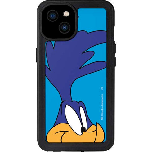 Looney Tunes Road Runner Zoomed In iPhone 15 Plus Waterproof Case